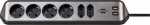 Brennenstuhl Six-way Trailing Socket - Estilo Ecksteckdosenleiste Mit Usb-ladefunktion 6fach 4x Schutzkontakt & 2x Euro Silber-schwarz