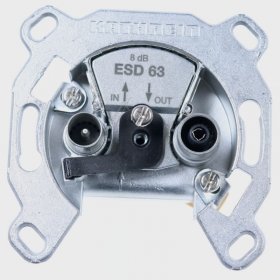 Kathrein Aerial Outlet Sockets - Esd 63 Broadband Junction Box 2-hole, Iec 5-2150mhz - Antenna Loop-through Socket For Antenna Esd 63