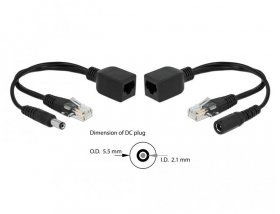 Delock Poe-splitter - Passives Poe Adapter Set Rj45 Dc 5,5 X 2,1 Mm