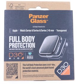 Panzerglass Display Protective Film - 3687 Panzerglass Screen Protector Full Body Apple Watch Series 9 With D3o | 45mm | Transparent