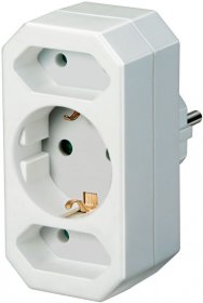Brennenstuhl Connection Block - Adapter 2 Euro + 1 Socket With Shuko Plug