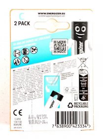 Energizer C Akaline Batteries - E302306504 Max Plus Baby (c) 2 Pieces