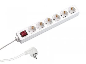 Bachmann 6 Way Socket Outlet Switch - 381 244s Selly 6-way Power Strip With Switch 1 5m White H05vv-f 3g1 50mm² With Increased Touch Protection
