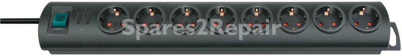 Brennenstuhl 8 Way Socket Outlet Switch - Primera-line Steckdosenleiste 8-fach Schwarz 2m H05vv-f 3g1,5