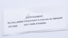 Drive Belts - 20878948 Belt Label Bldc French [Vestel]