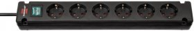 BRENNENSTUHL 6 Way Socket Outlet Switch COMFORT-LINE BREMOUNTA 6 WAY SOCKET OUTLET SWITCH 3M BLACK + SWITCH