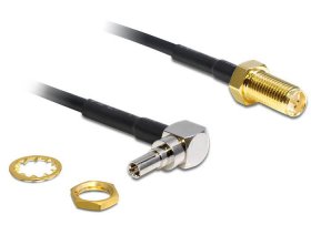 Delock Sma-cable - Antenna Cable Rp-sma Jack Bulkhead > Crc-9 Plug 90° 200 Mm