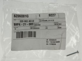 Screw - 2290034012 Screw 2 9x22 [Electrolux Aeg]