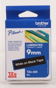 Brother Colour Cartridge - Tze325 Brother Label Tape White-black 9m-8m Laminated