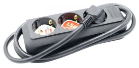 Brennenstuhl Three-way Trailing Socket - Eco-line 3-way Trailing Socket - Black, 1,5m