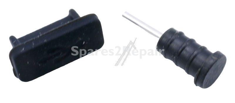 Otb Square Plug - Usb-c And Earphone Dustproof Premium Silicone Plugs, Black