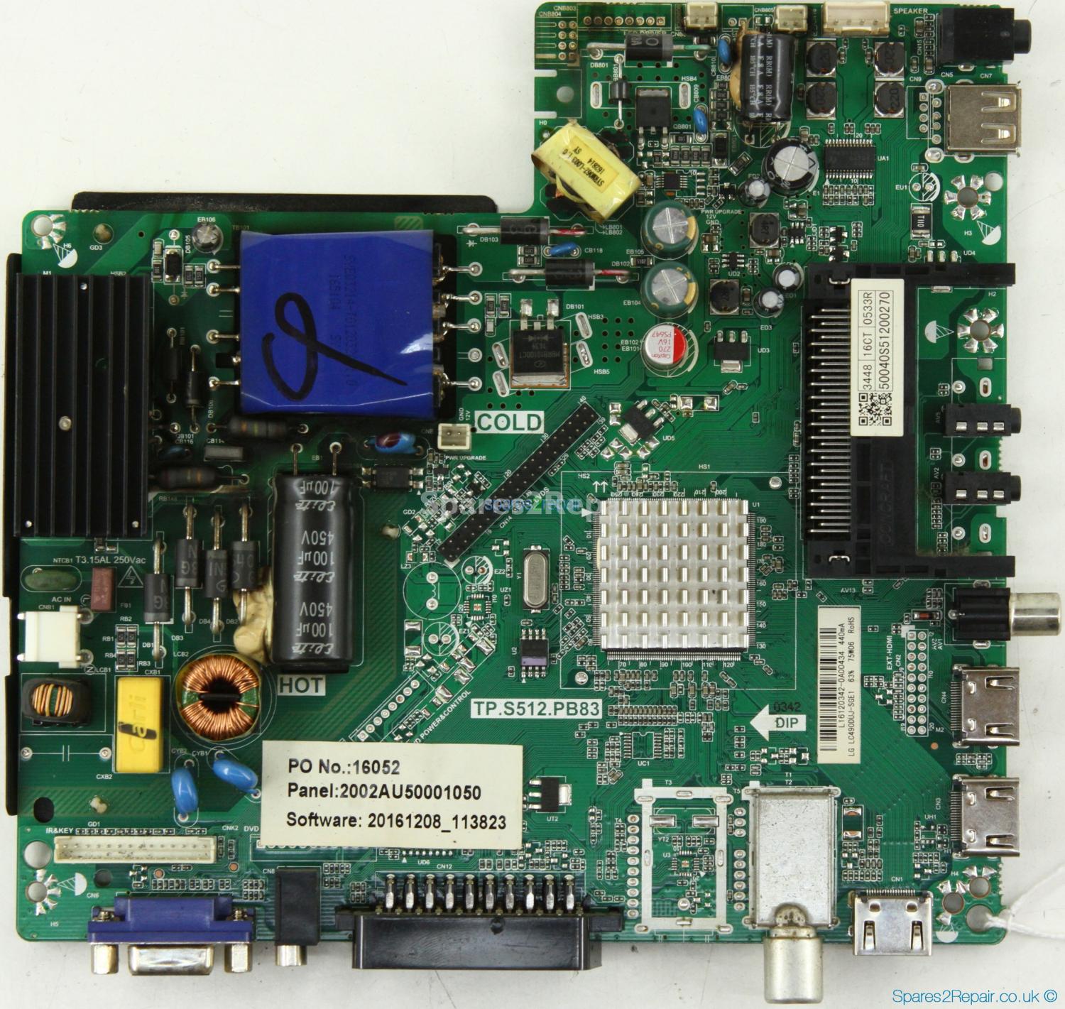 Baird TI5008DLEDBH - Main AV - L16120342 - 16052 - TP.S512.PB83