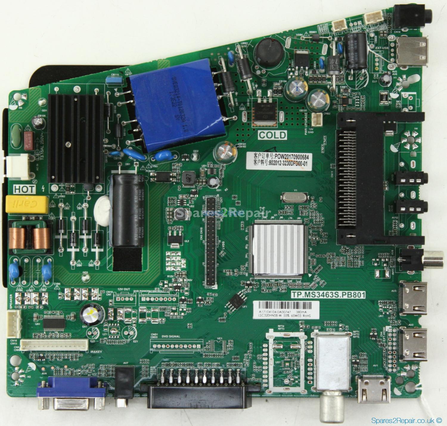 Baird TI3209DLEDD - Main Board - TP.MS3463S.PB801 - A17104104 - LSC320HN08-W