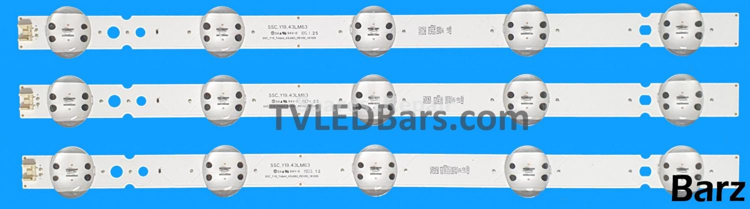 LG LED Backlight Array LG 43" HC430DUN-SLXL1 SSC.Y19.43LM63 / SSC_Y19_Trident_43LM63 3pcs