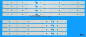 Barz LED Backlight Array LG 43UJ620V LC430DGJ-SKA4 CRH-A4330300104L6CN + CRH-A4330300105R6CN 8pcs