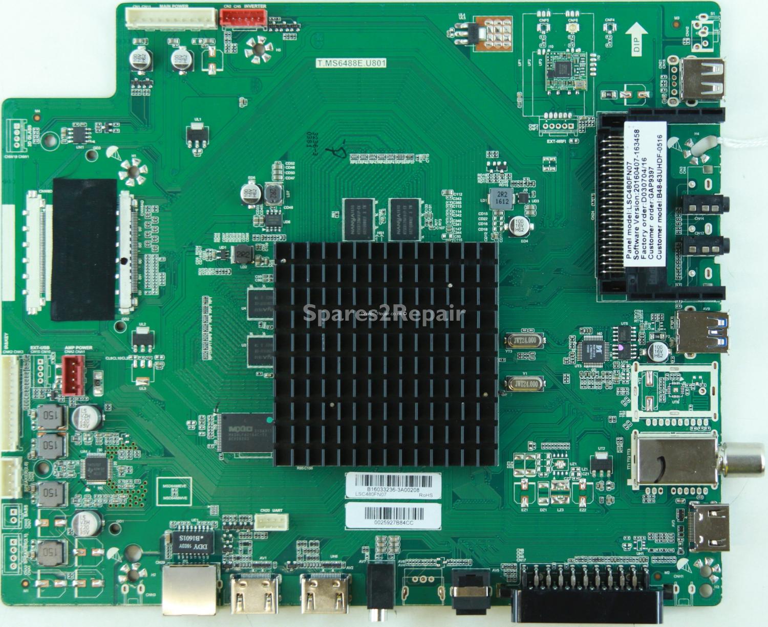 Bauhn B48-63UHDF-0516 - Main AV - LSC480FN07 - T.MS6488E.U801 - B16033236