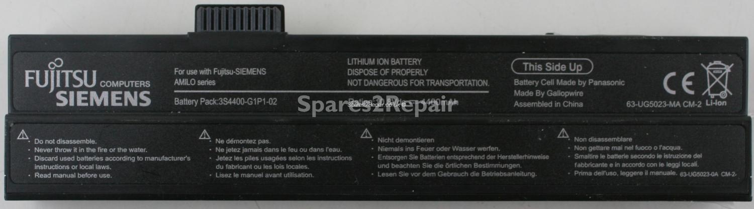 Fujitsu Siemens Amilo M1450G - Battery - 3S4400-G1P1-02 - 4400mAh - 10.8V - Li-ion (Original)