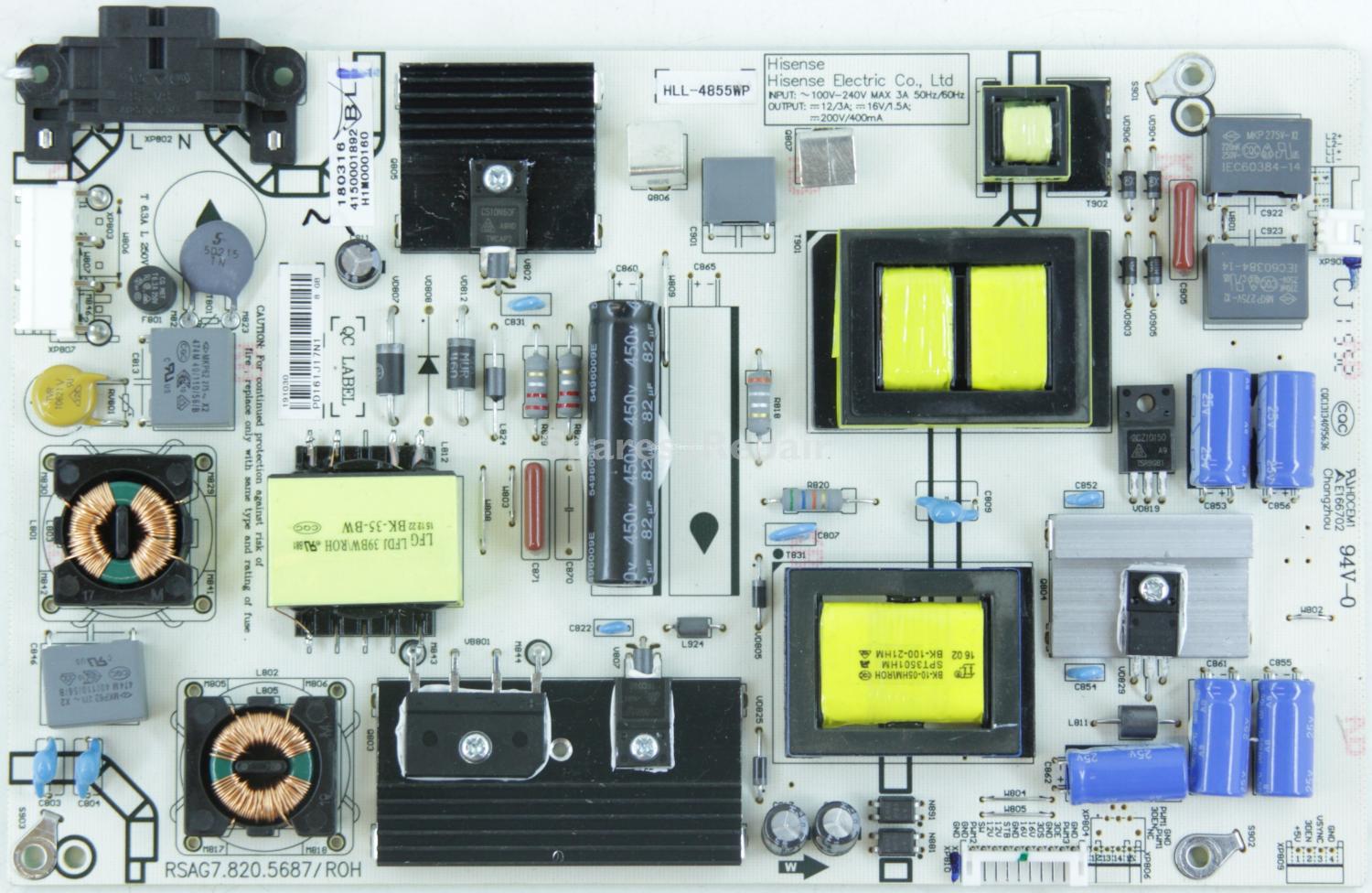 HiSense LTDN40K321UWTSEU - Power Supply - HLL-4855WP - RSAG7.820.5687/ROH - PD161J17N1