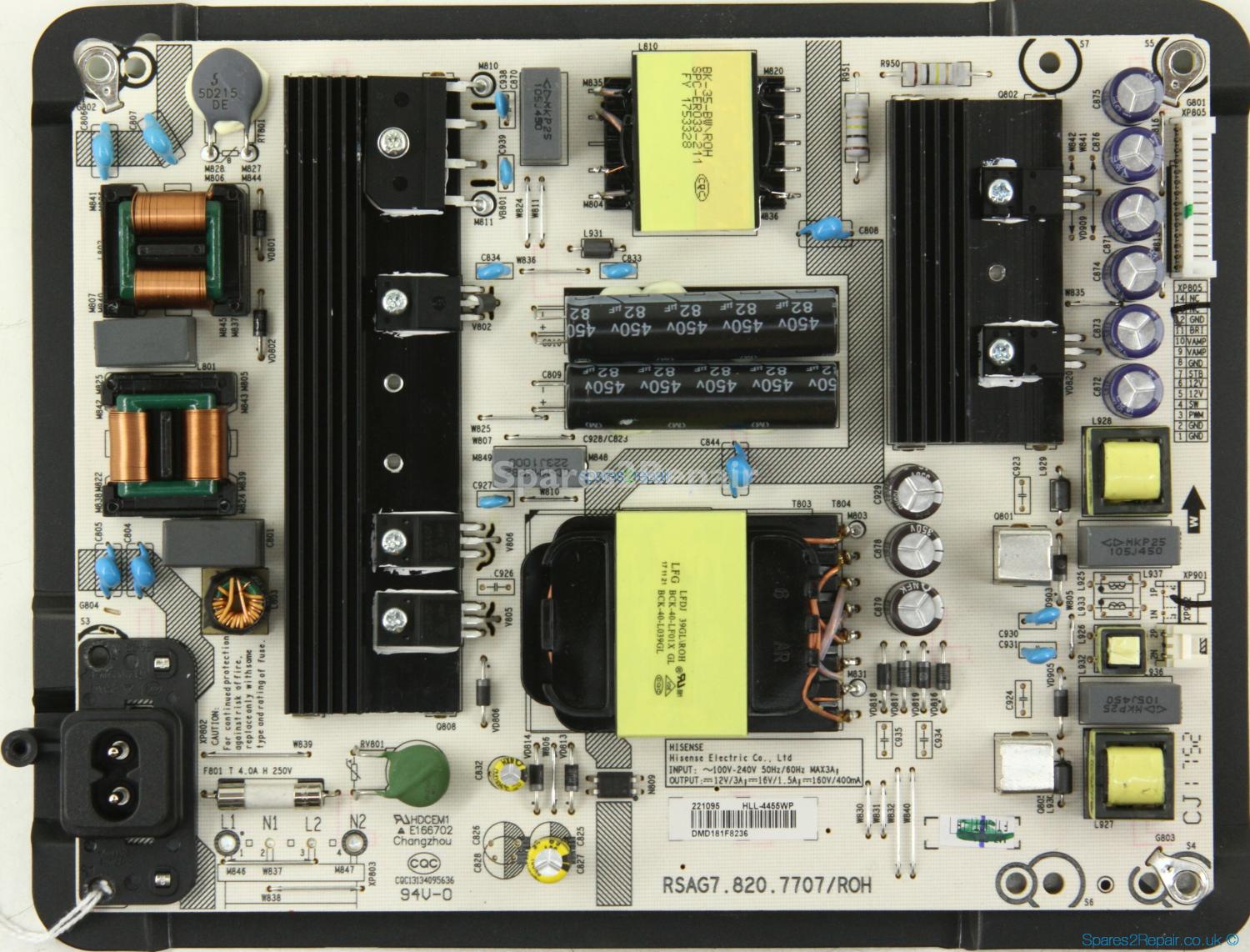 Hisense H60NEC5600UK - Power Supply - 221095 - HLL-4455WP - RSAG7.820.7707/ROH