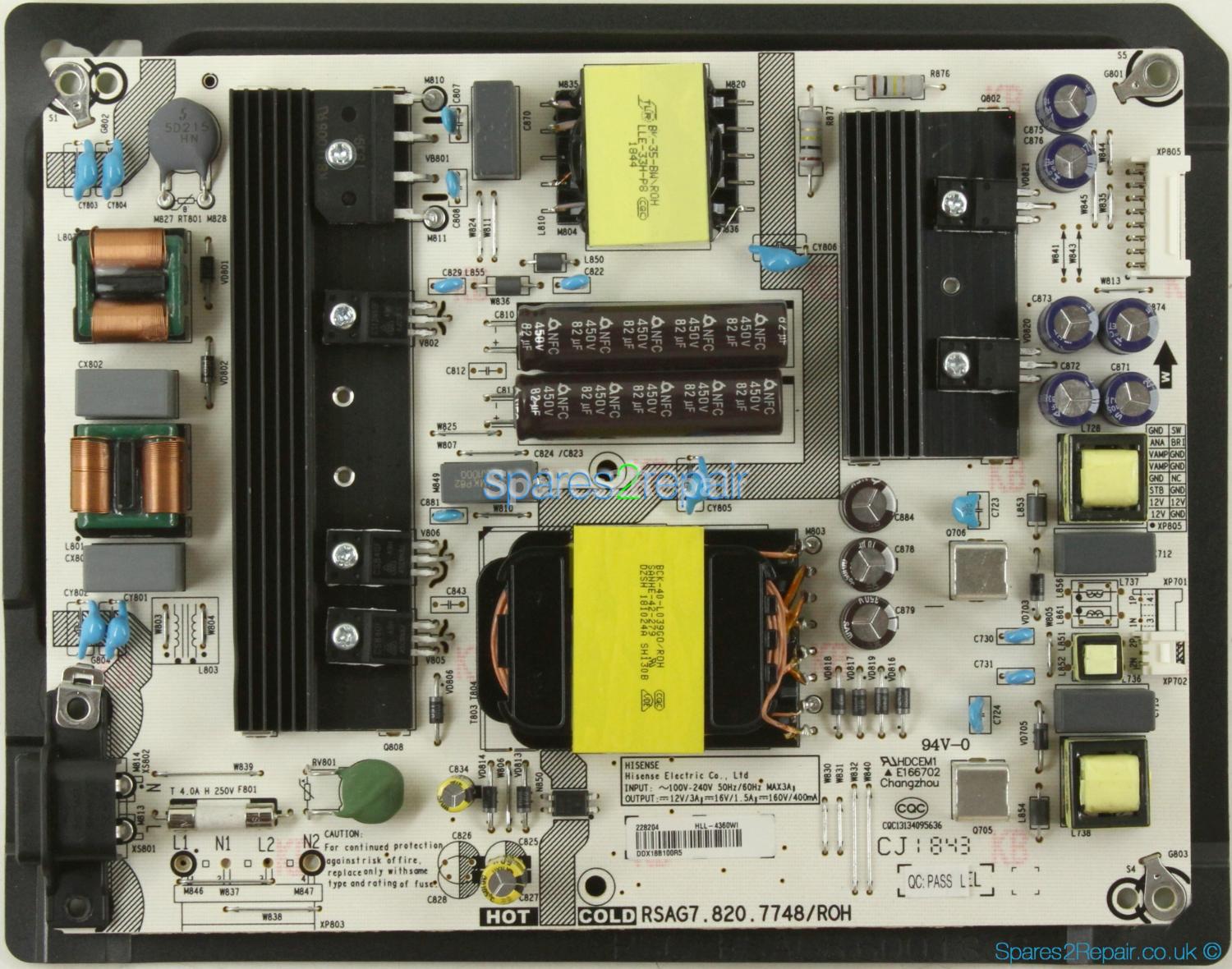 Hisense H55A6200UK - PSU - 228204 - RSAG7.820.7748/ROH - HLL-4360WI