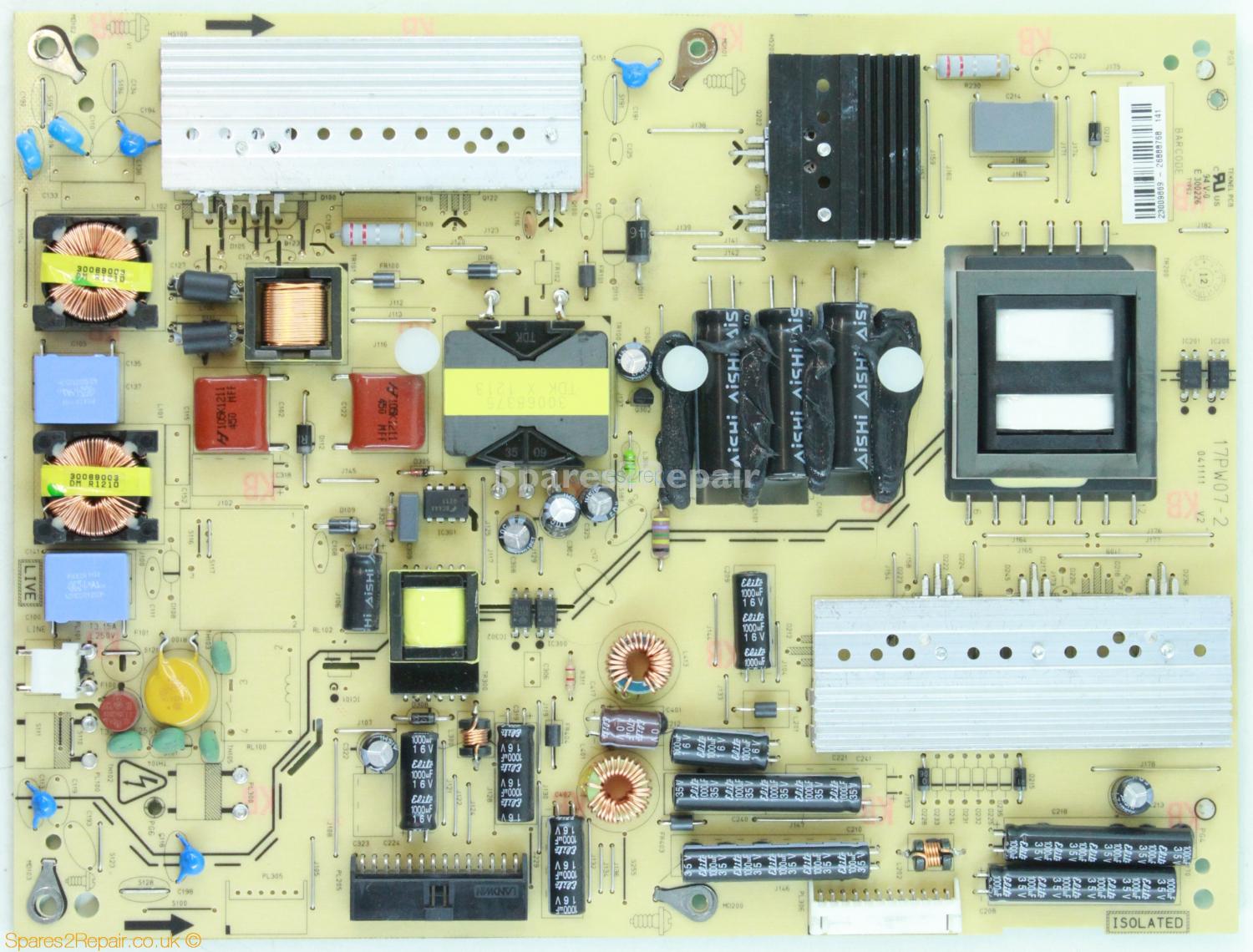 Hitachi L46VF04ULD - PSU - 23009869 - 17PW07-2 V2 - 041111