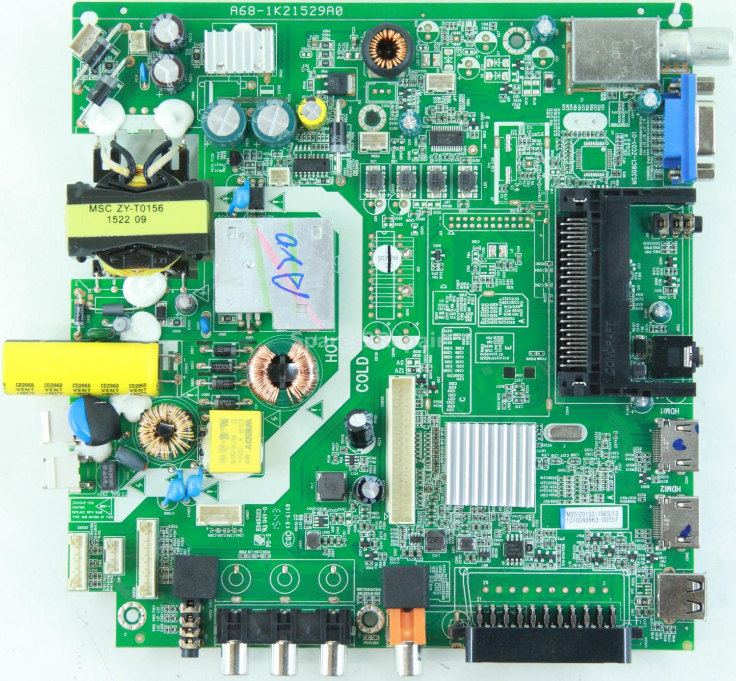 JVC LT-32C350 - Main Board - MS308C1-ZC01-01 - A68-1K21529A0
