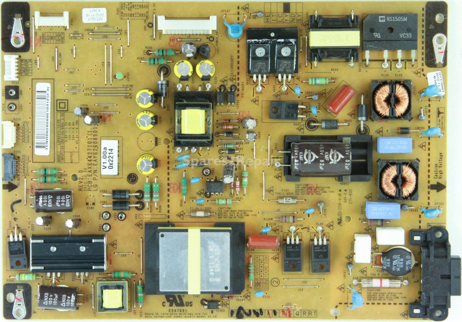 LG 42LM620T - PSU - EAY62608901 - REV2.0 - EAX64427101(1.6) - LGP4247L-12LPB