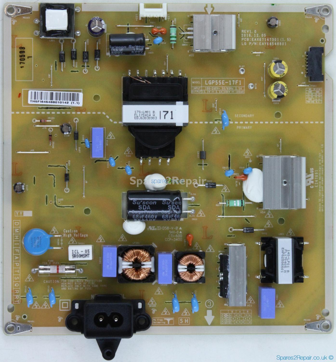 LG 55LV340C - Power Supply - EAY64548801 - EAX67147301 (1.5) - REV1.0 - LGP55E-17F1