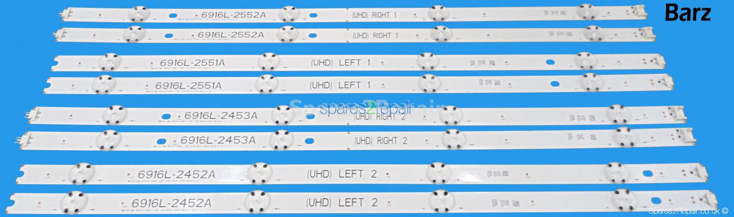LG 49 inch Full LED Backlight Array - V16 ART3 - 6916L-2551A + 6916L-2552A + 6916L-2452A + 6916L-2453A - 49UH - LC490DGG-FJM1 FJM2 FJM5 FJM6 FJM7