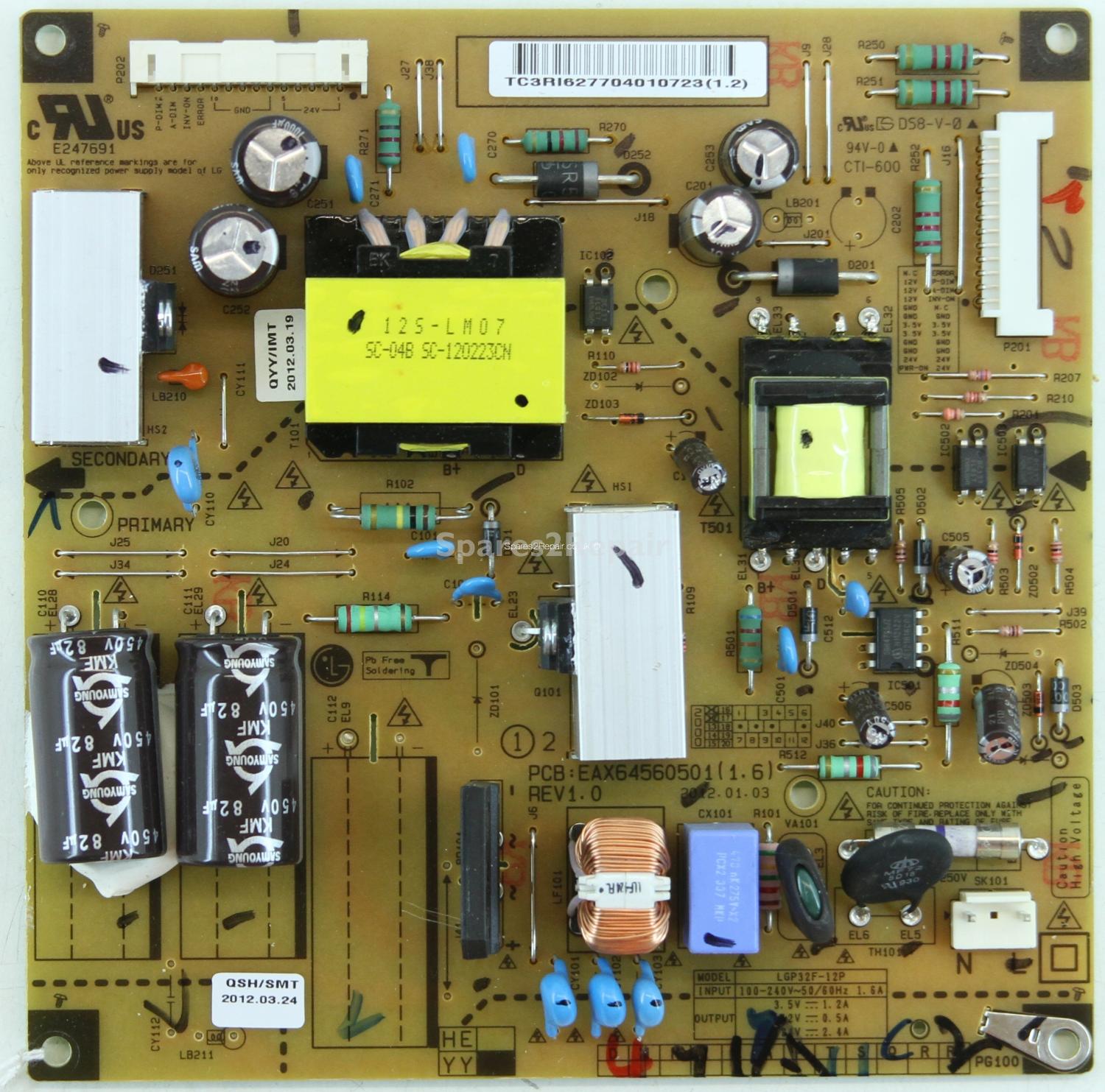 LG 32LS4300 - PSU - EAX64560501(1.6) - REV1.0 - EBR62770401 - LGP32F-12P