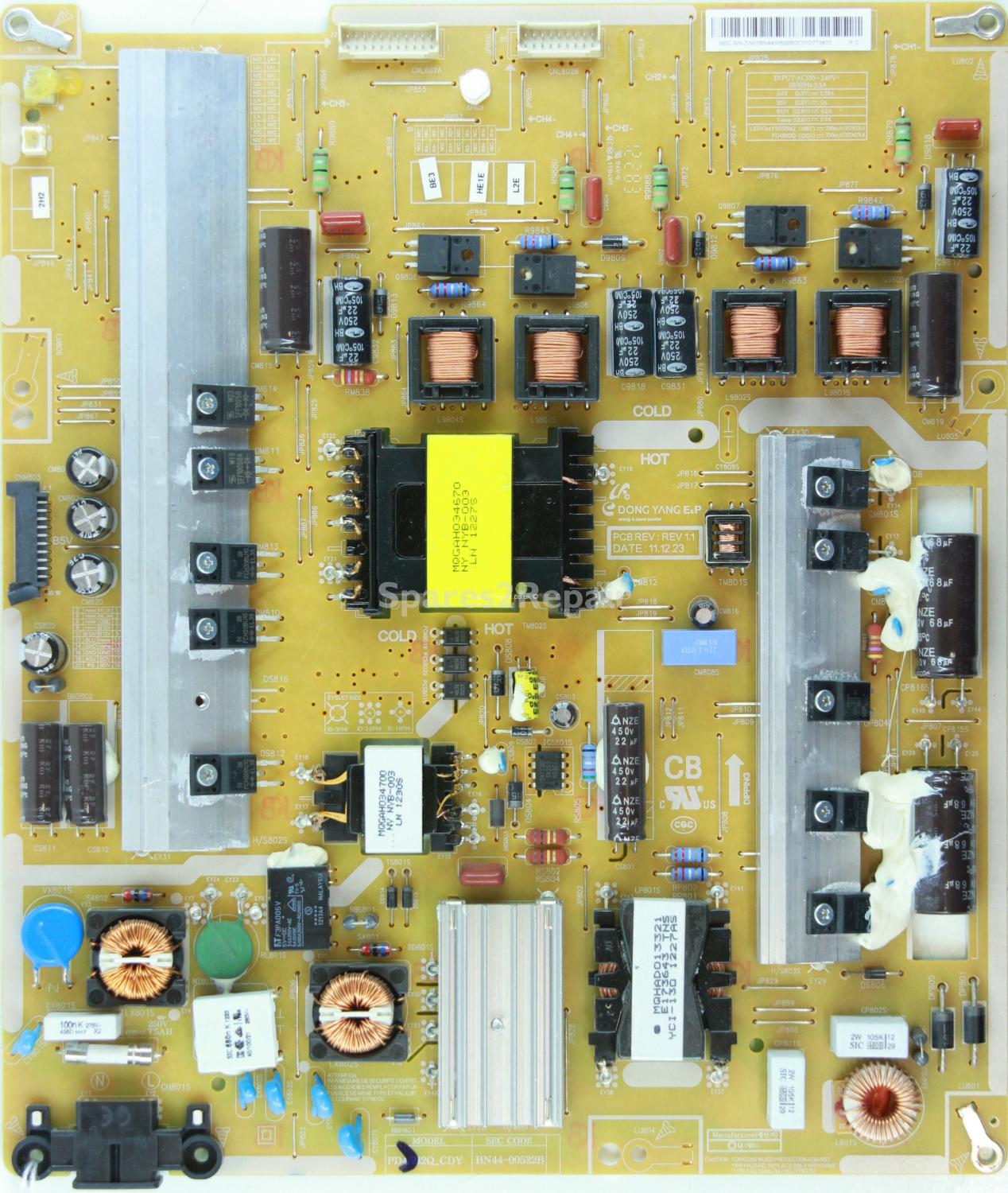 Samsung UE40ES8000 - PSU - BN44-00522B - REV 1.1 - PD46B2Q_CDY