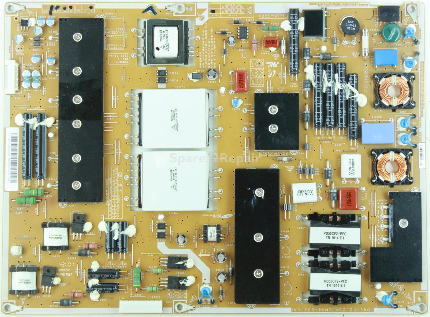 Samsung UE40C7000WK - Power Supply - BN44-00375A - REV1.2 - PSLF172C01A - SU10054-10001 - PD46CF2_ZSM