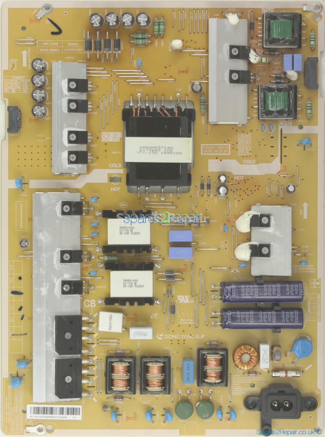 Samsung UE65JU6500K - PSU - BN44-00808A - REV 1.3 - L65S6N_FDY