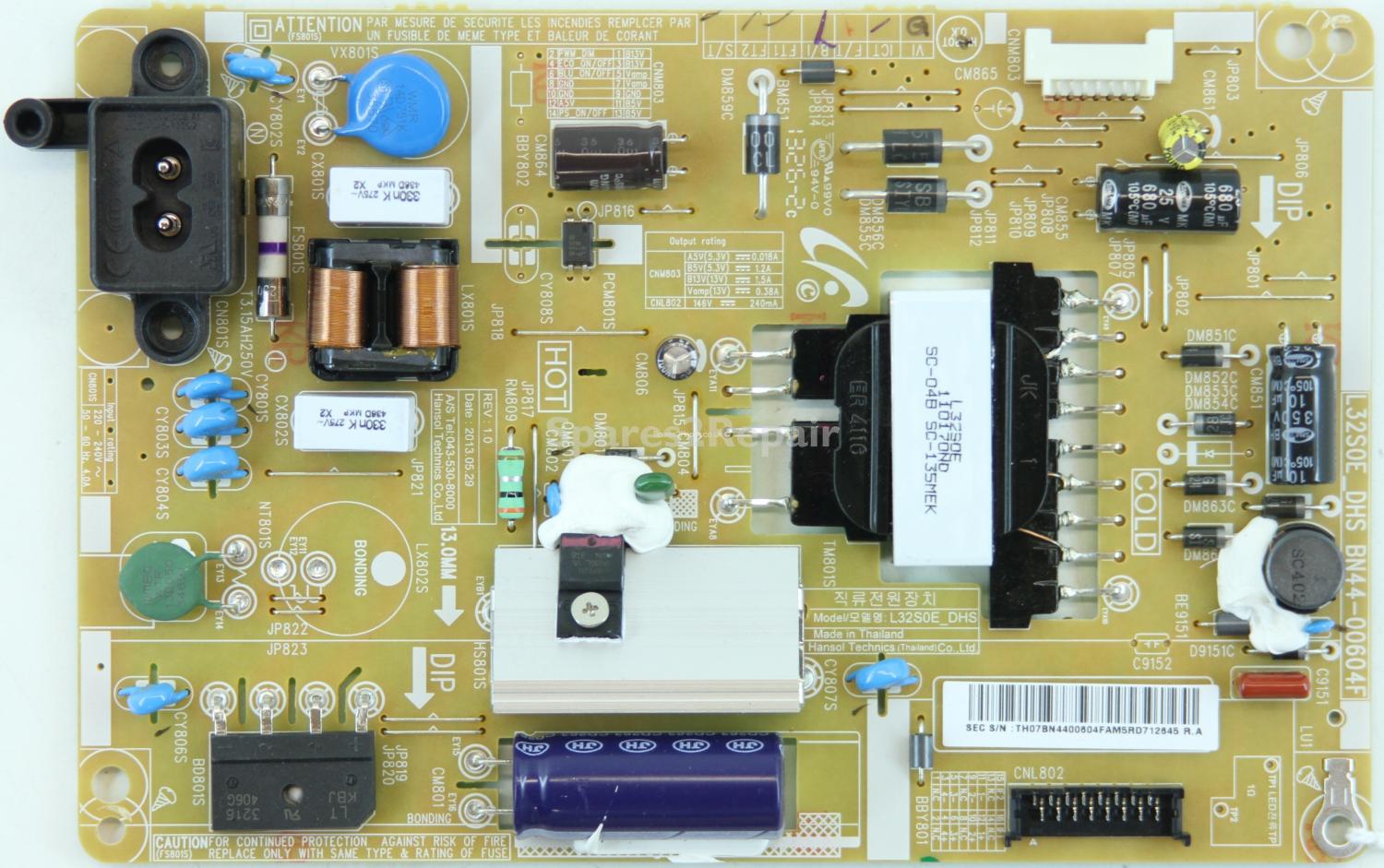 Samsung UE32F4000AW - PSU - BN44-00604F - L32S0E_DHS - REV 1.0
