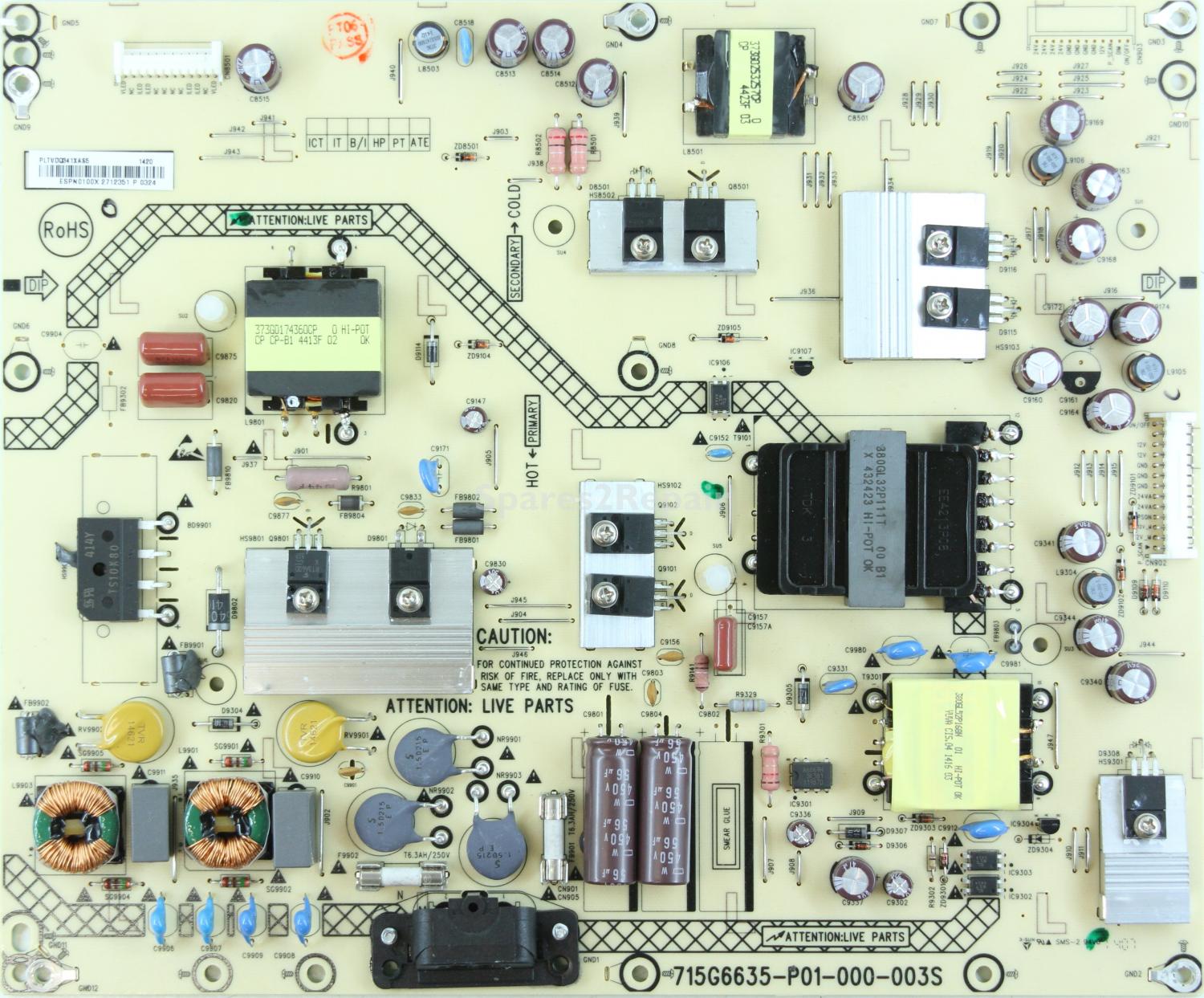 Sharp LC-42LD266K - Power Supply - PLTVDQ341XAS5 - 715G6635-P01-000-003S