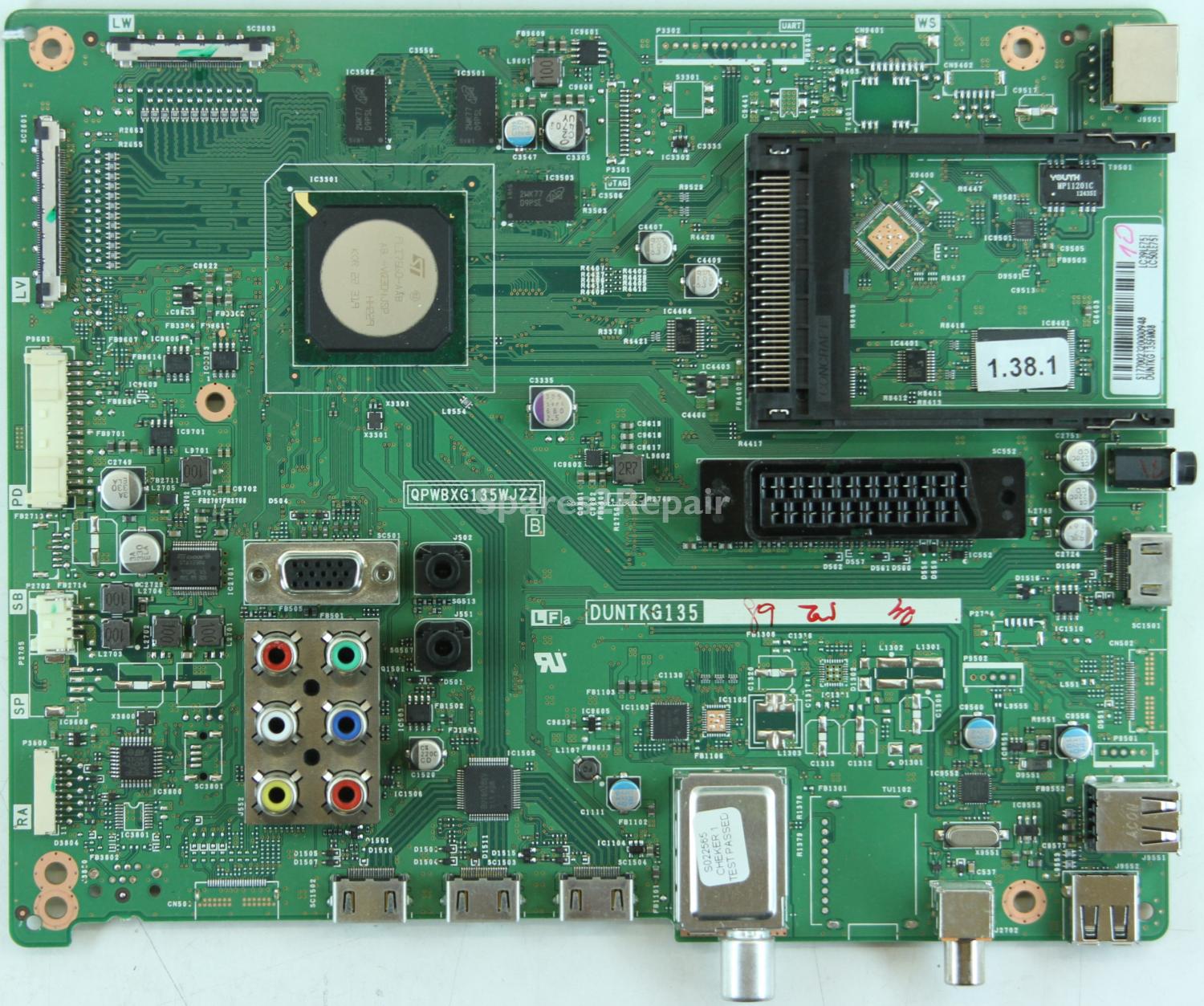 Sharp LC-50LE751K - Main AV - QPWBXG135WJZZ - DUNTKG135FM08