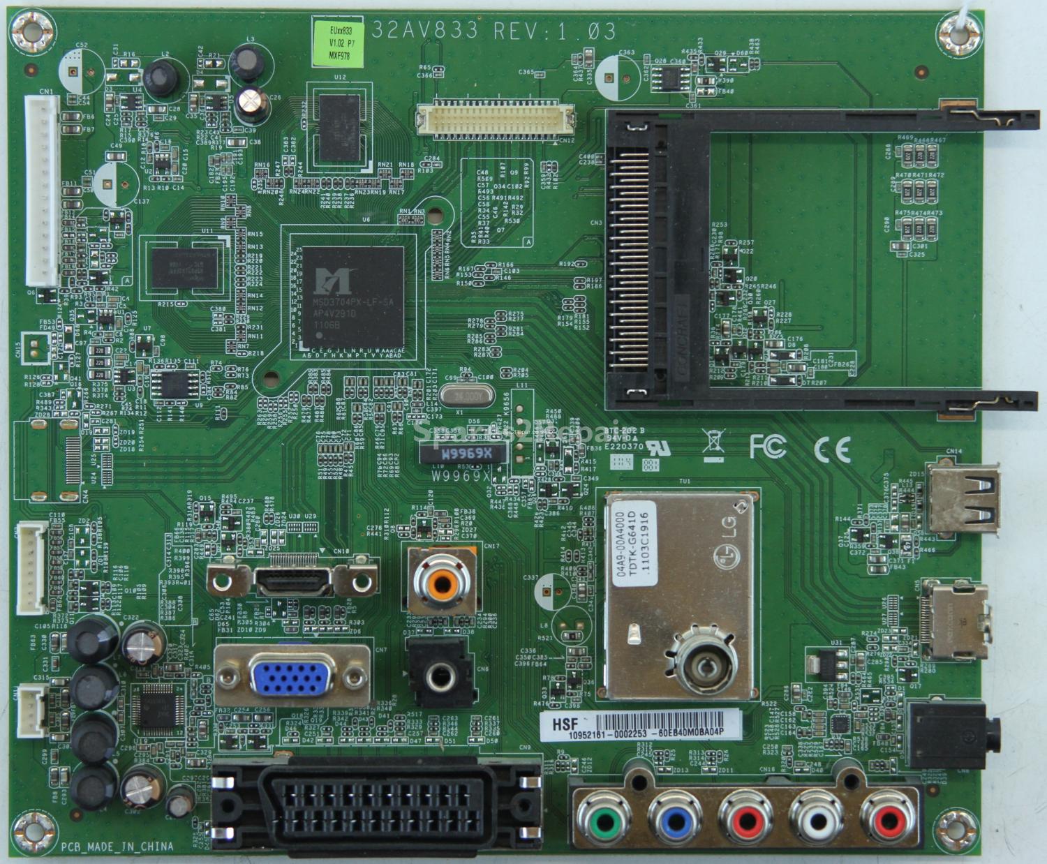 Toshiba 32EL833B - Main AV - 32AV833 REV:1.03 - 60EB40M0BA04P