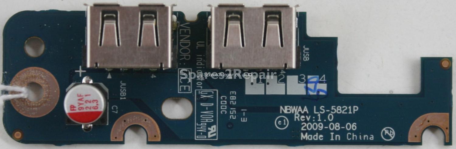 Toshiba Satellite L450D-13U - USB Board - LS-5821P - Rev:1.0