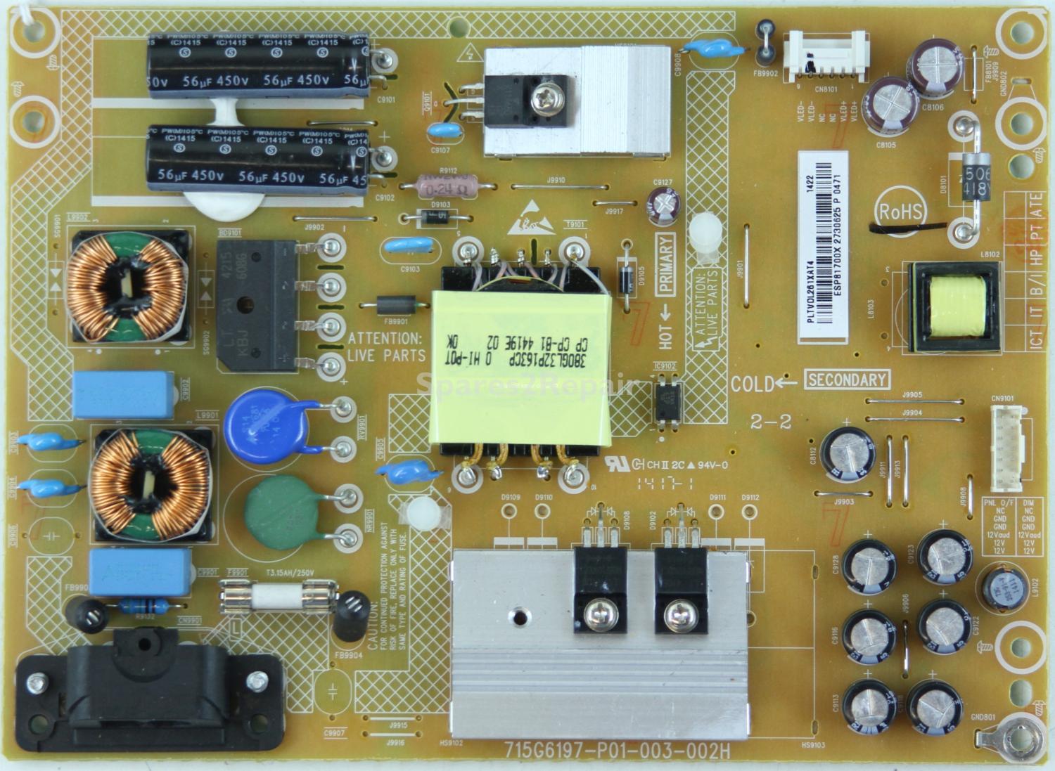 Philips 32HFL3009D/12 - Power Supply - 715G6197-P01-003-002H - PLTVDL261XAT4